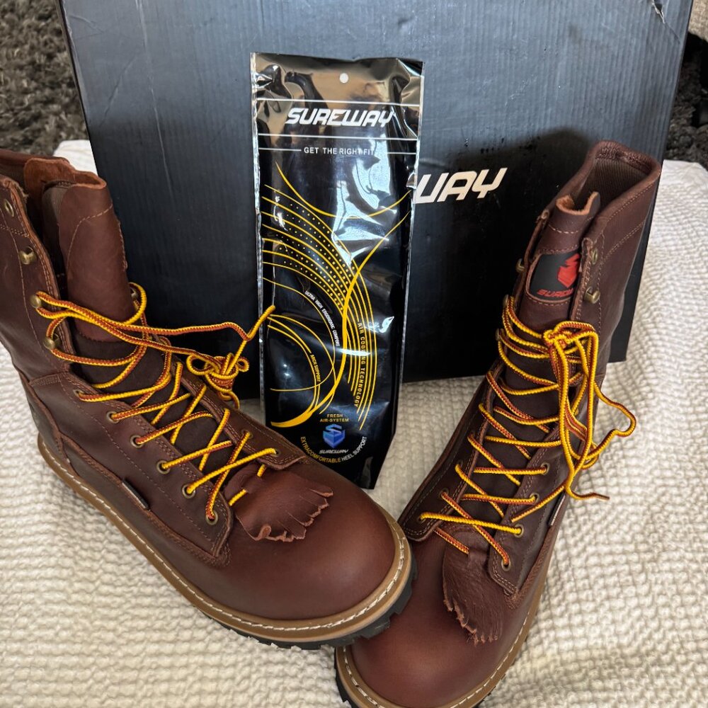 Sureway Men’s 8" Waterproof Work Boots – Size 13 (New With Tags)